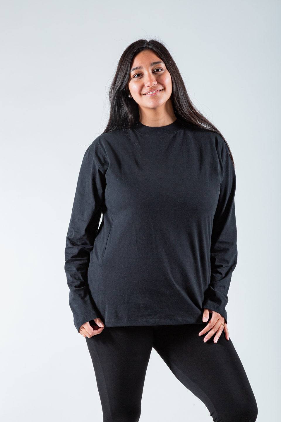 Polera de Lactancia Tere (Manga Larga) Color Negro