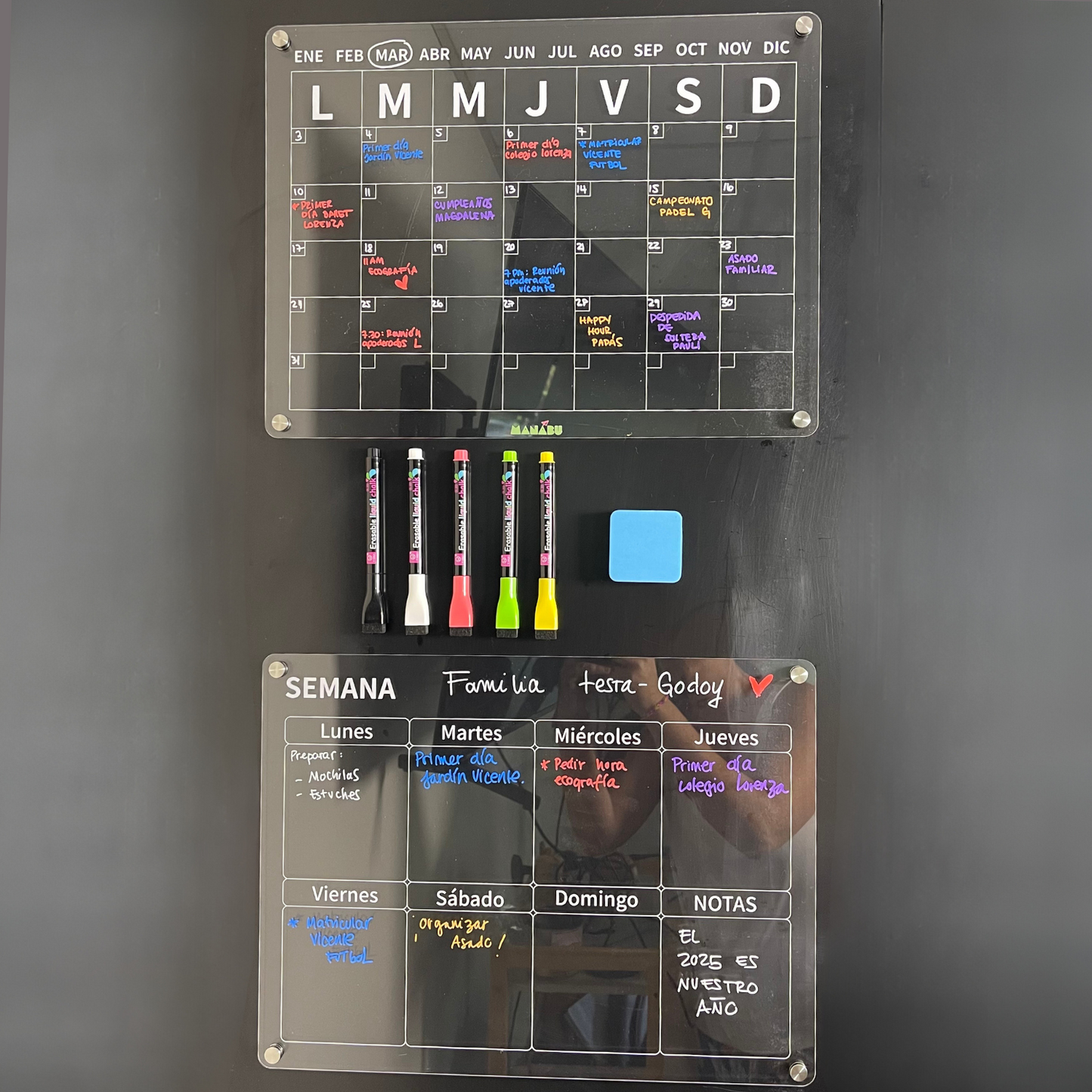 Pack x3: Calendario Semanal y Mensual + Pizarra Lisa