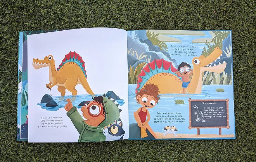 Adela, Nico y los dinosaurios (dinosaurios, exploración, curiosidad). - Manabu