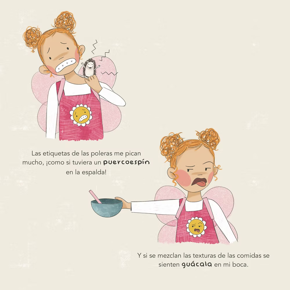 Rosa no es mañosa (dificultades sensoriales, ruidos, olores, ropa)