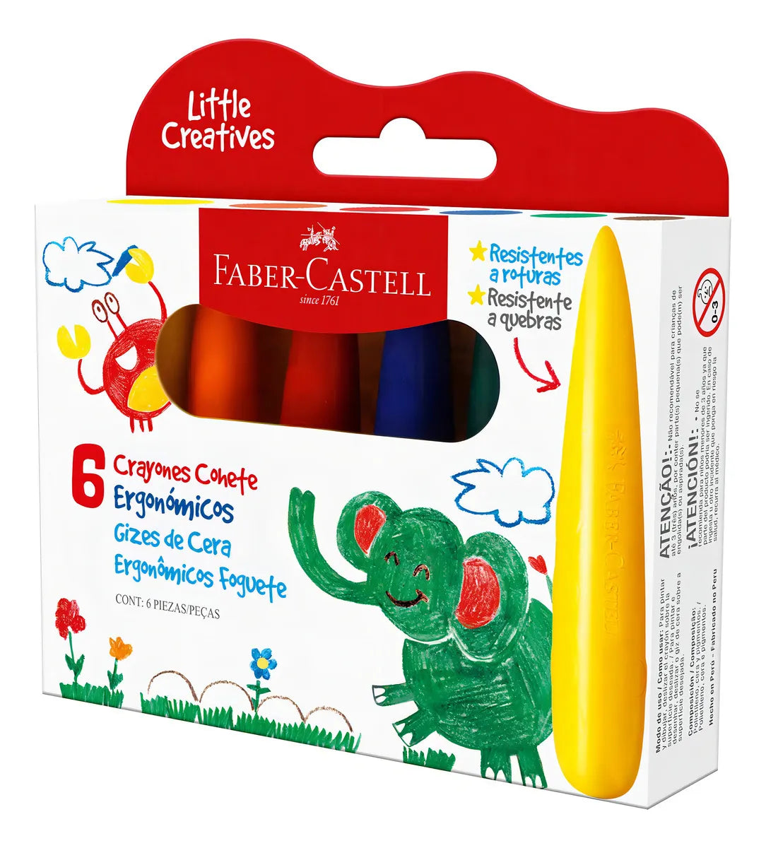 Crayones Ergonómicos - Cohete - x6 Unid