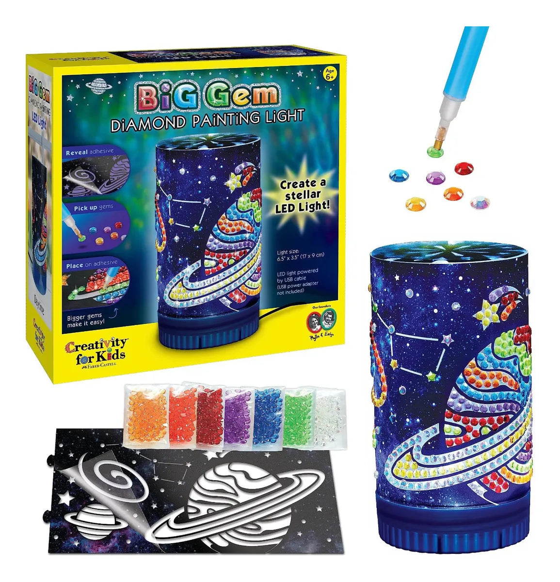 Diamantes Big Gem Diamond Painting Light Creativity For Kids