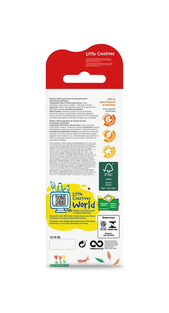 Mi Primer Lápiz de Color x6 + sacapuntas - Manabu