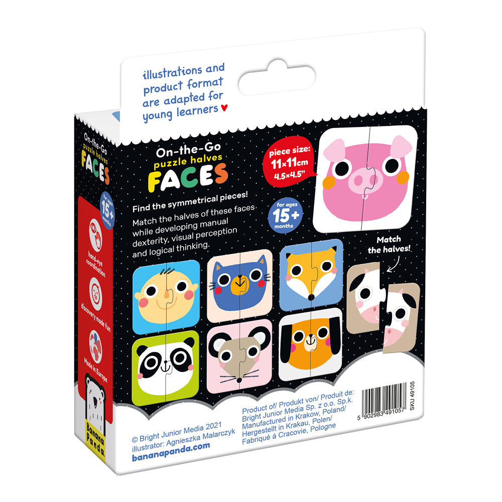 Puzzle On The Go Halves Faces (16 piezas, 8 puzzles) 15M+