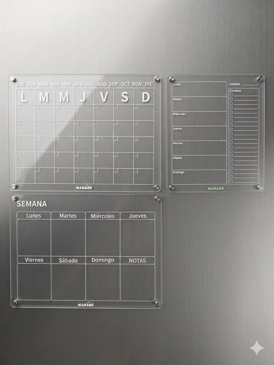 Pack x3: Calendario Mensual + Semanal + Menu