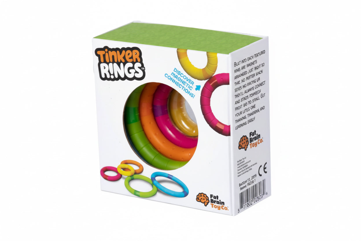 Tinker Rings, 5 anillos imantados con texturas. 2+