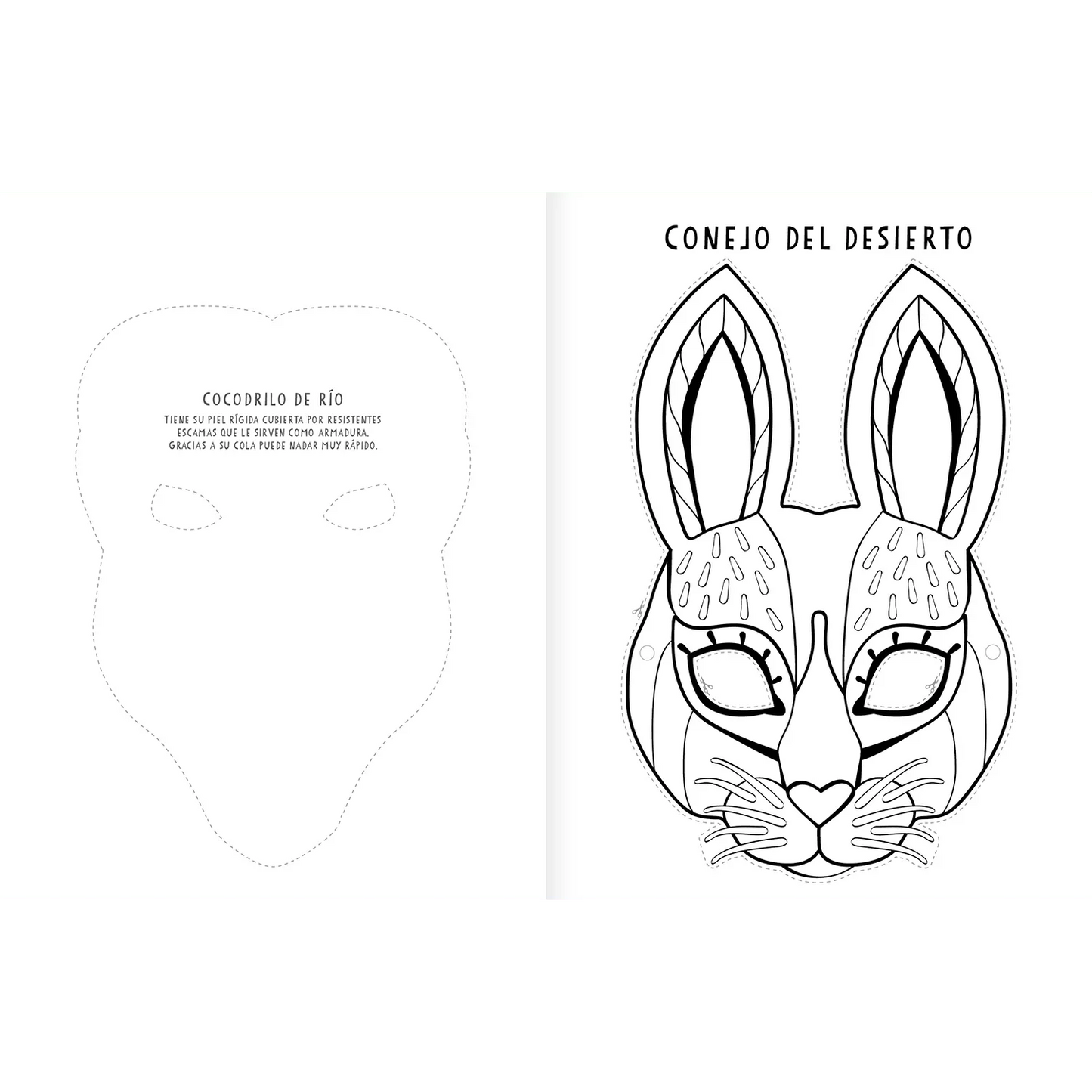Máscaras. Pinta y recorta (colorea, recorta y juega con máscaras) - Manabu