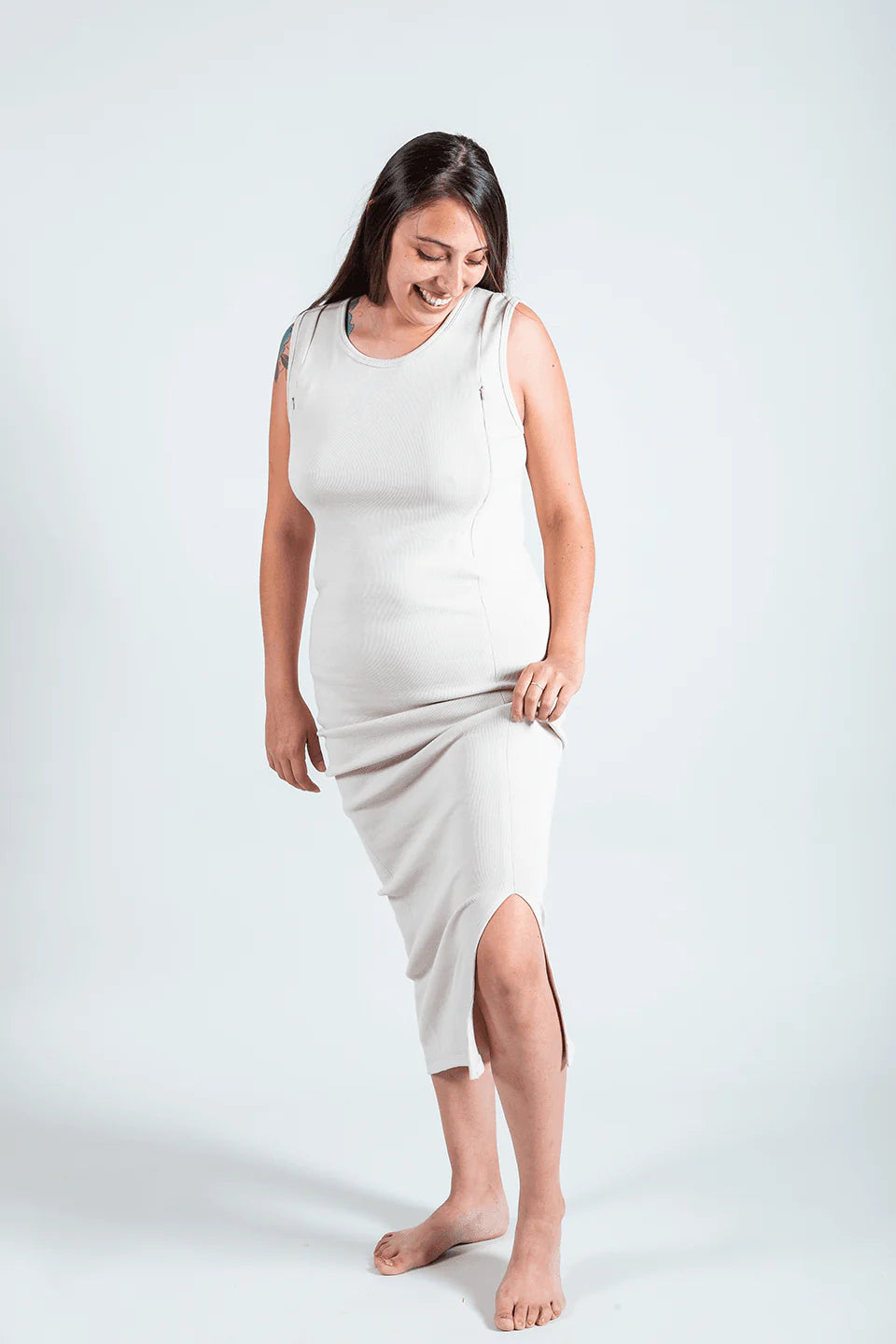 Vestido de Lactancia Antonieta Beige