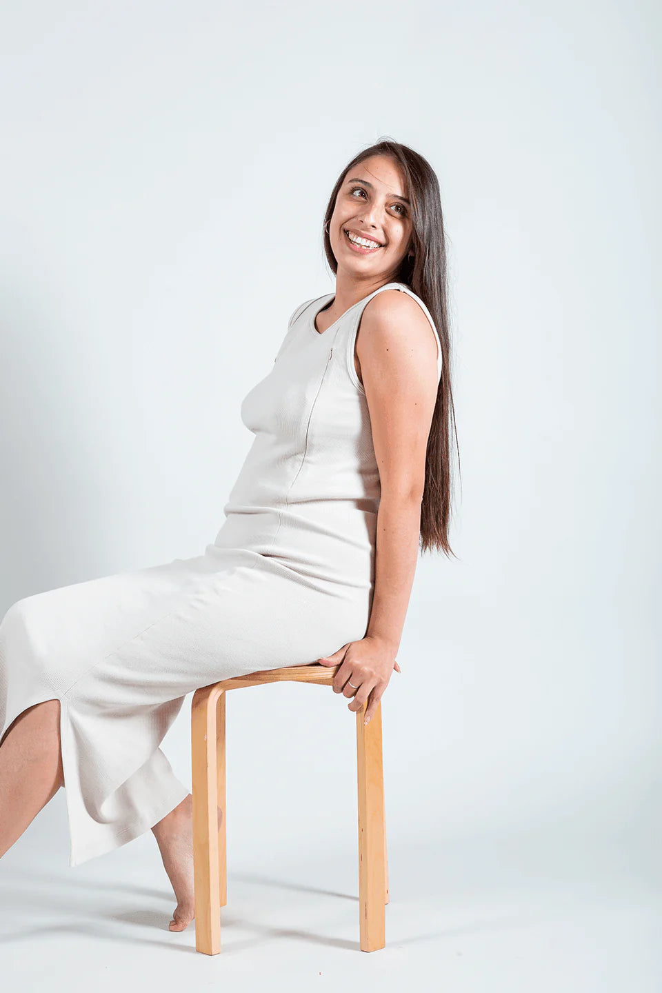Vestido de Lactancia Antonieta Beige