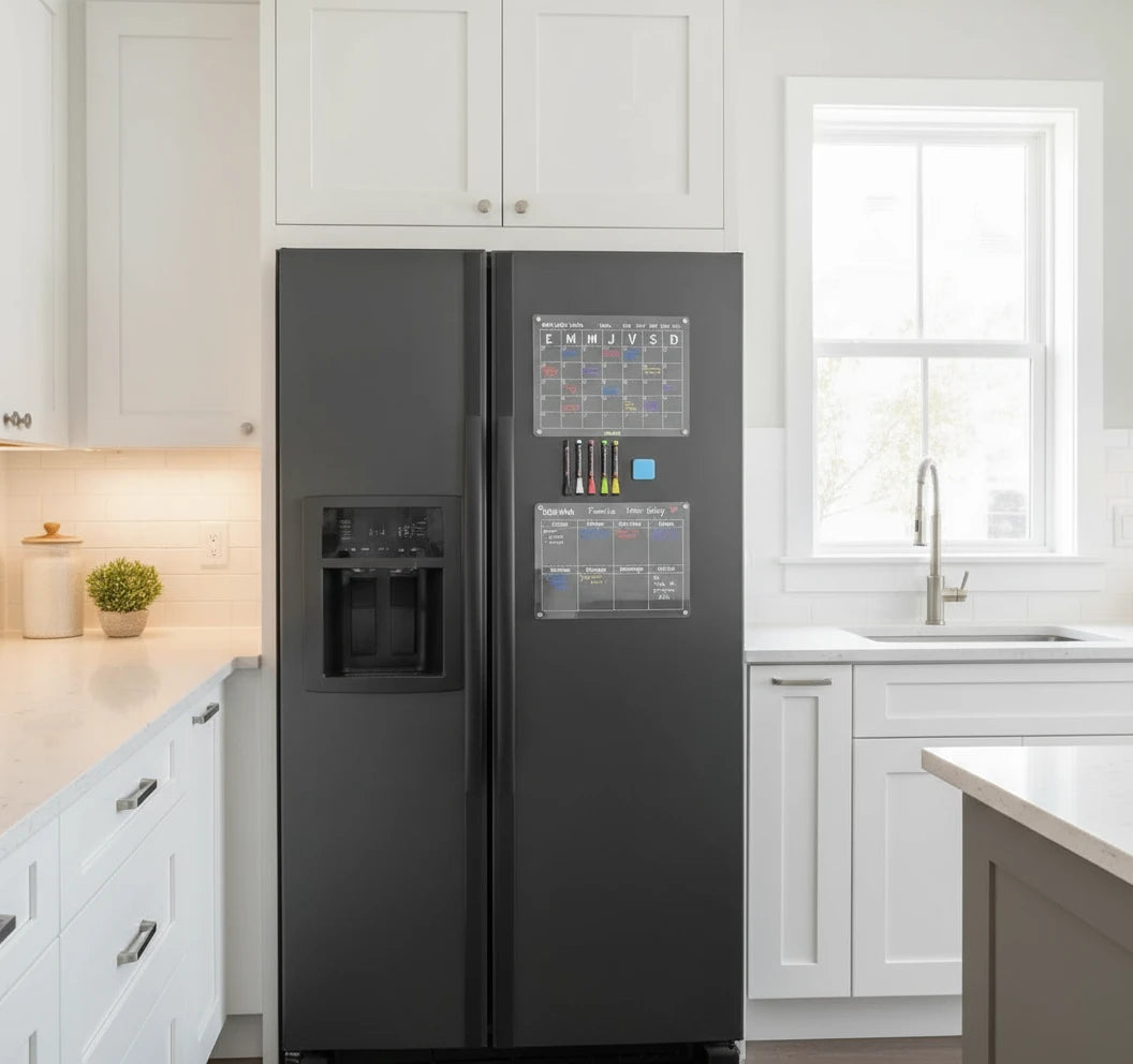 Pack x2 Unid. Calendario Acrílico Magnético Mes & Semana Español + 5 Lápices tiza líquida tipo A