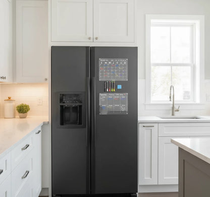 Pack x2 Unid. Calendario Acrílico Magnético Mes & Semana Español + 5 Lápices tiza líquida tipo A