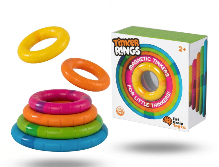 Tinker Rings, 5 anillos imantados con texturas. 2+