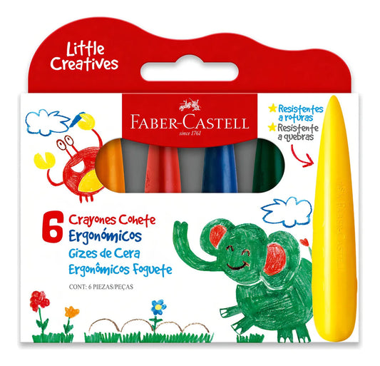 Crayones Ergonómicos - Cohete - x6 Unid