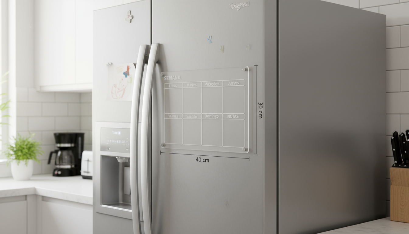 Pack x2 Unid. Calendario Acrílico Magnético Mes & Semana Español + 5 Lápices tiza líquida tipo A