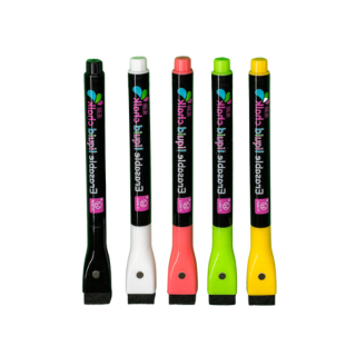 Set de 5 Lápices de Tiza Líquida con Imán y Borrador. Tipo A