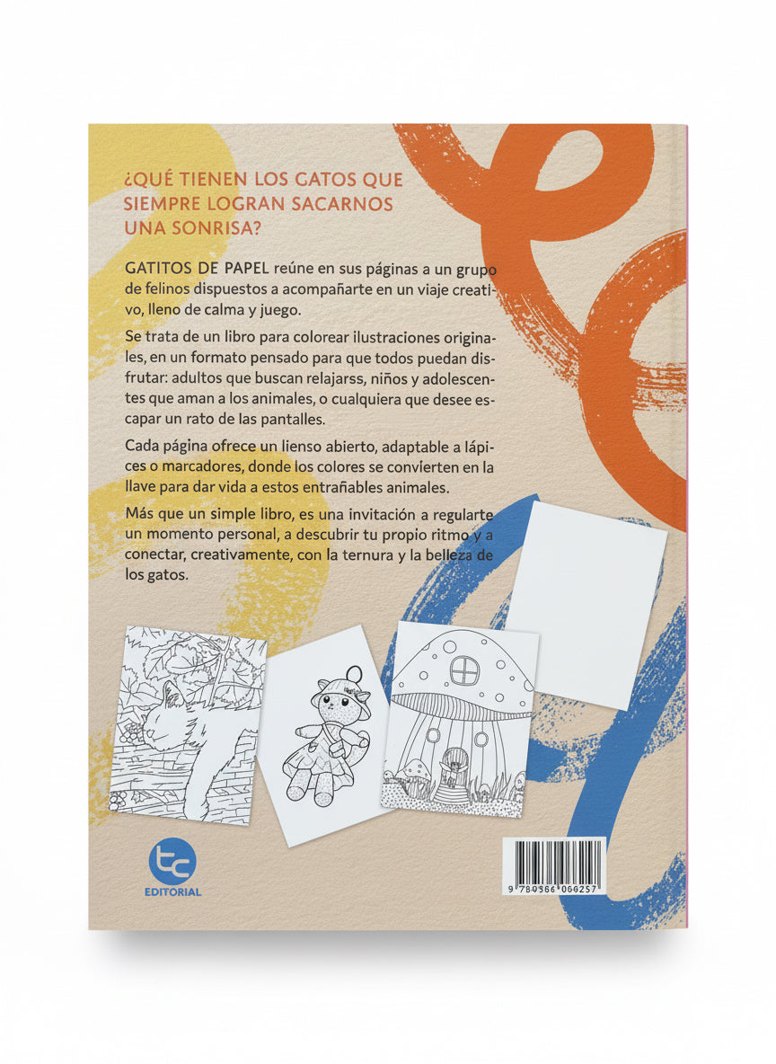 Gatitos De Papel (libro para colorear) 3 años +