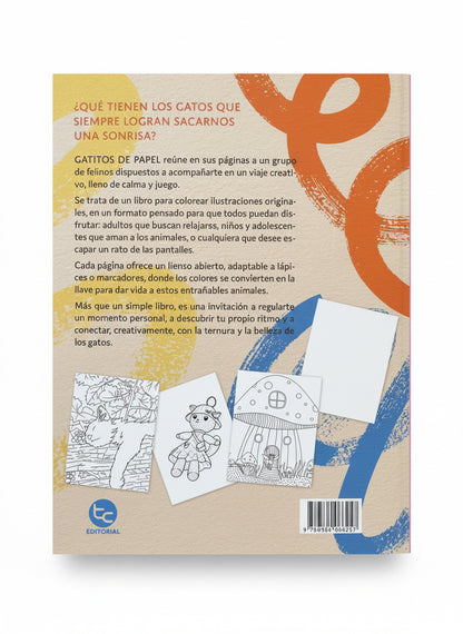 Gatitos De Papel (libro para colorear) 3 años +