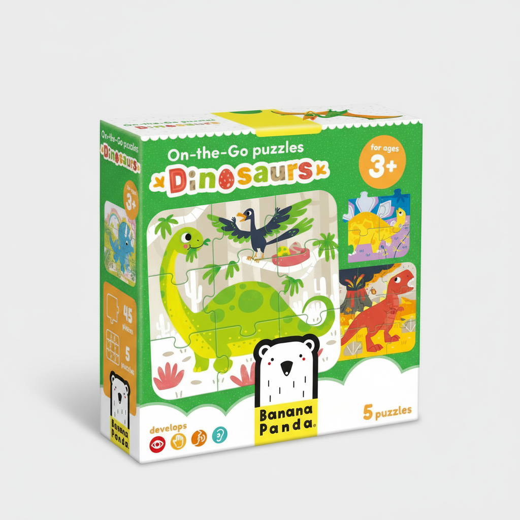 Puzzle On The Go Dinosaurs (45 piezas, 5 puzzles) 3+