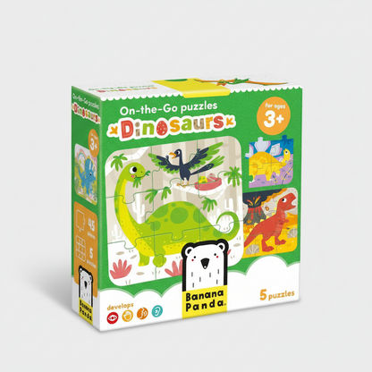 Puzzle On The Go Dinosaurs (45 piezas, 5 puzzles) 3+