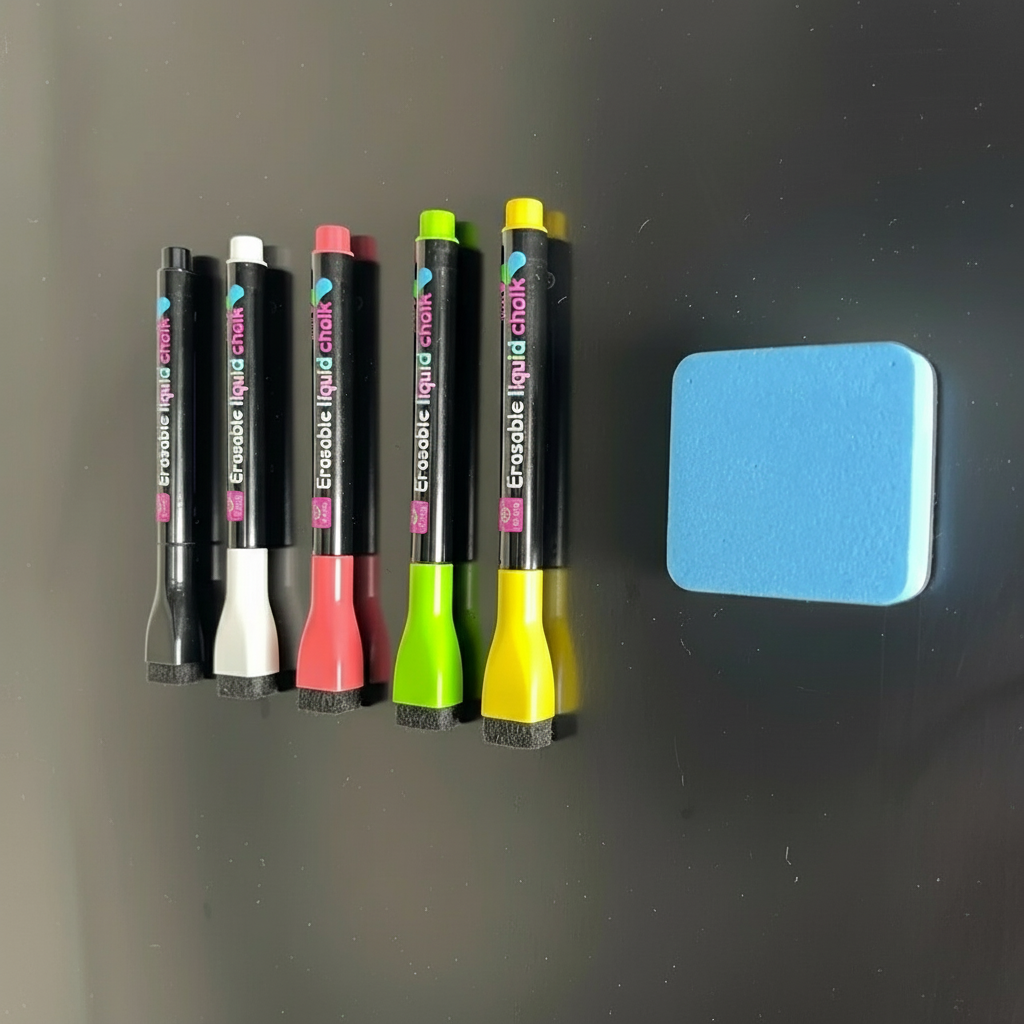 Pack x2 Unid. Calendario Acrílico Magnético Mes & Semana Español + 5 Lápices tiza líquida tipo A - Manabu