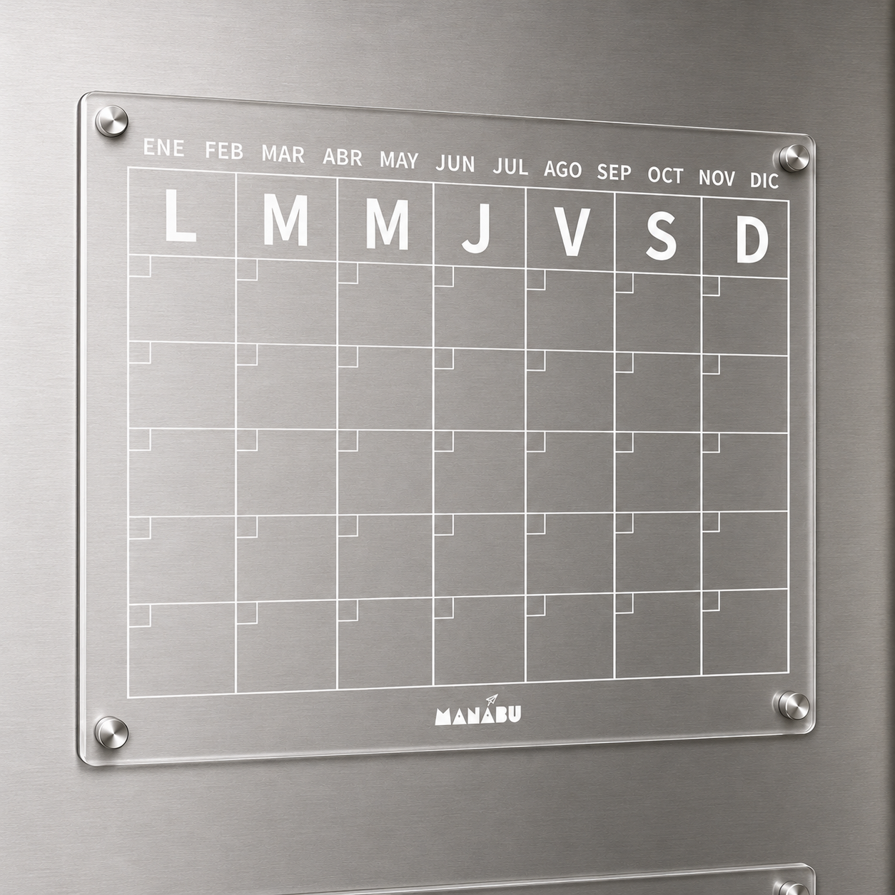 PREVENTA: Pack x2 Unid. Calendario Magnético MES & SEMANA Español + 5 Lápices tiza líquida A