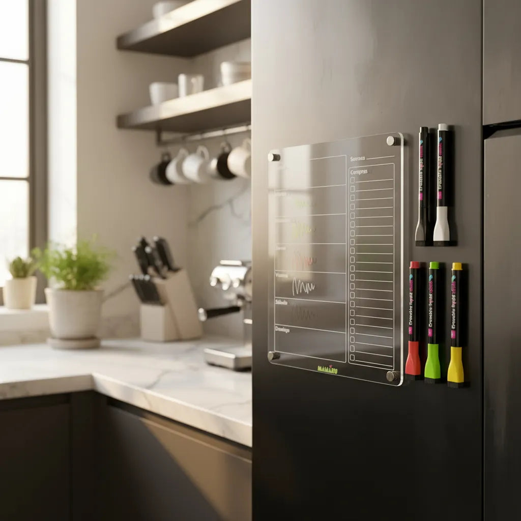 Menú Semanal de Comidas y Compras + 5 Lápices tiza líquida tipo A