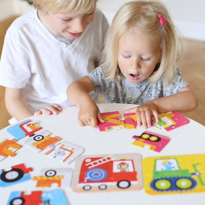 Puzzle On The Go Vehicles (20 piezas, 5 puzzles) 2+