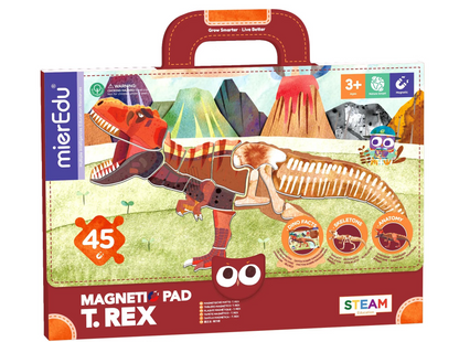 Maletin Magnetico T-Rex. Tablero y 45 figuras imantadas. 3+