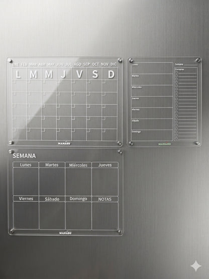 Pack x3: Calendario Mensual + Semanal + Menu