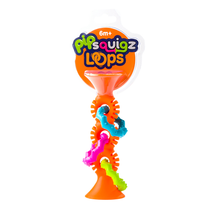 Pip Squigz Loop™ Naranjo, mordedor y sonajero sensorial 6m+