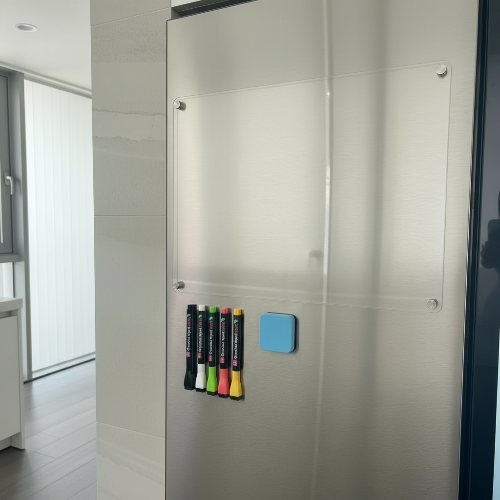 Pizarra acrílica lisa magnética + 5 Lápices tiza líquida tipo A