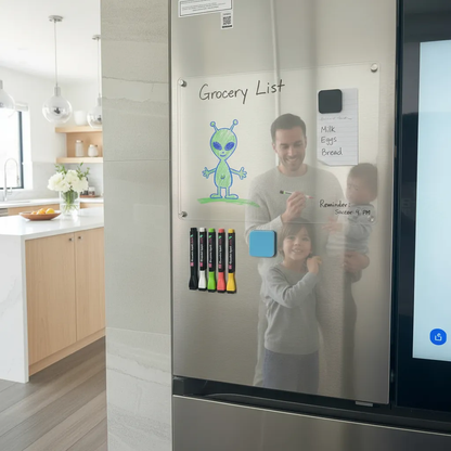 Pizarra acrílica lisa magnética + 5 Lápices tiza líquida tipo A