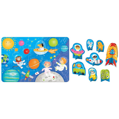 Puzzle Figure it Out Space (20 piezas, 8 figuras cartón) 2+