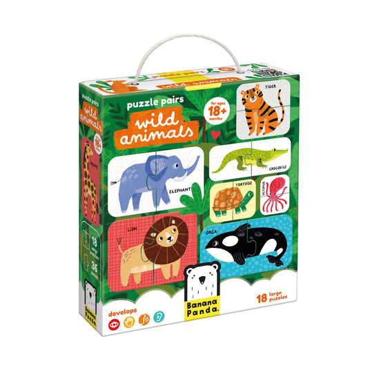 Puzzle Pairs Wild Animals (36 piezas, 18 puzzles) 18M+