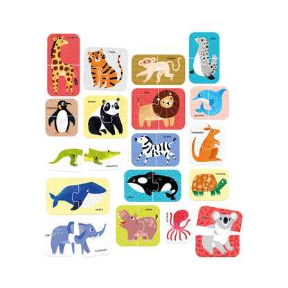 Puzzle Pairs Wild Animals (36 piezas, 18 puzzles) 18M+