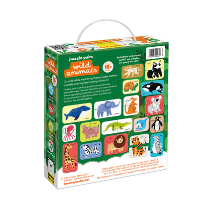 Puzzle Pairs Wild Animals (36 piezas, 18 puzzles) 18M+