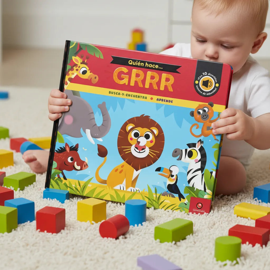 Quién hace… GRRR. Con 10 sonidos de animales. 0 a 3 años
