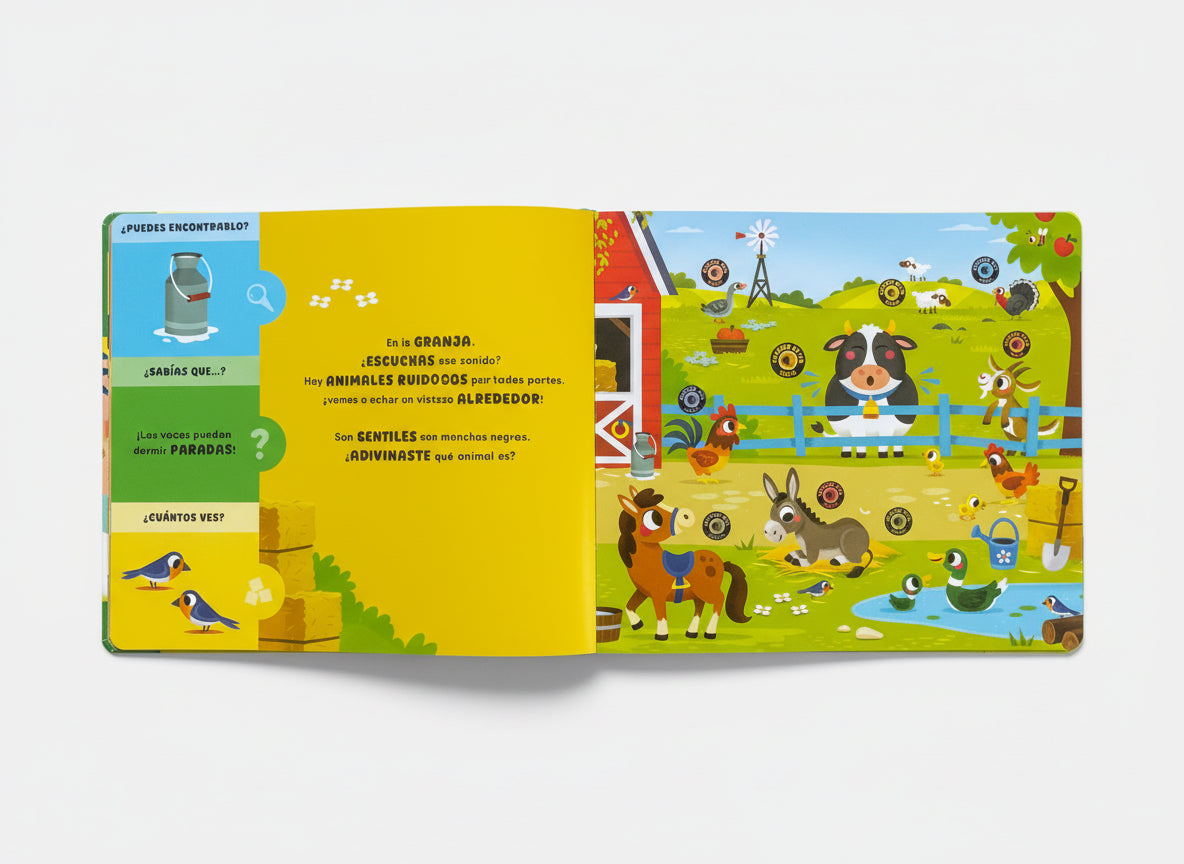 Quién hace… MUU. Con 10 sonidos de animales 0 a 3 años