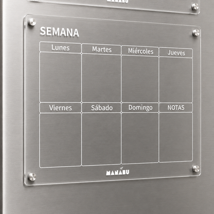 PREVENTA: Pack x2 Unid. Calendario Magnético MES & SEMANA Español + 5 Lápices tiza líquida A