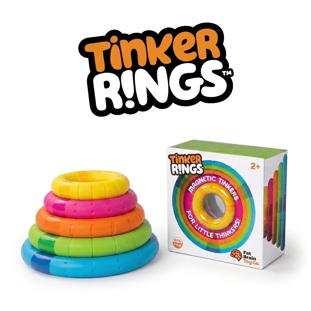 Tinker Rings, 5 anillos imantados con texturas. 2+