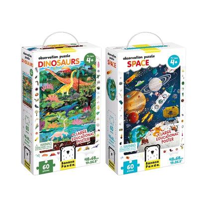 Pack 4 años +:  Puzzles Dinosaurios y Espacio