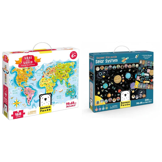 Pack Puzzles X2: Planeta Tierra y Sistema Solar. 6+