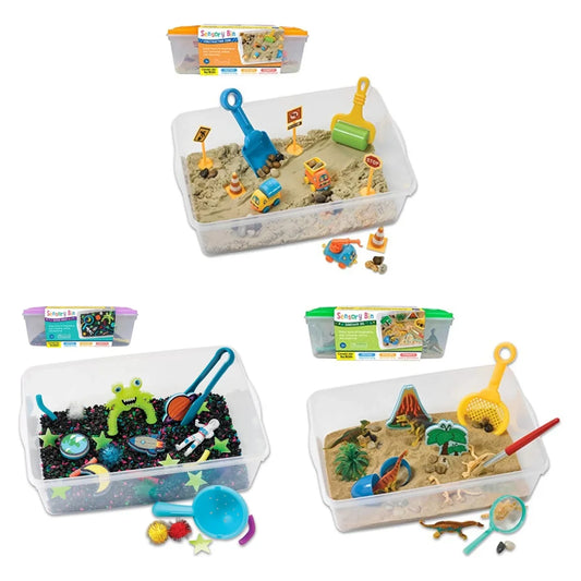 Pack x3: Construcción, Espacio y Dinosaurios Sensorial