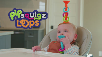 Pip Squigz Loop™ Naranjo, mordedor y sonajero sensorial 6m+