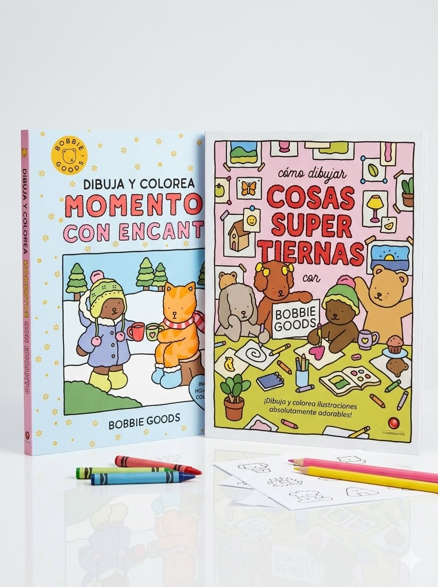 Pack x2 Mundo Kawaii: Dibuja y Colorea con Bobbie Goods