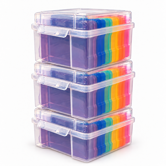 PACK: 3X Cajas Organizadoras de 6 cajas color c/u (3 unid)
