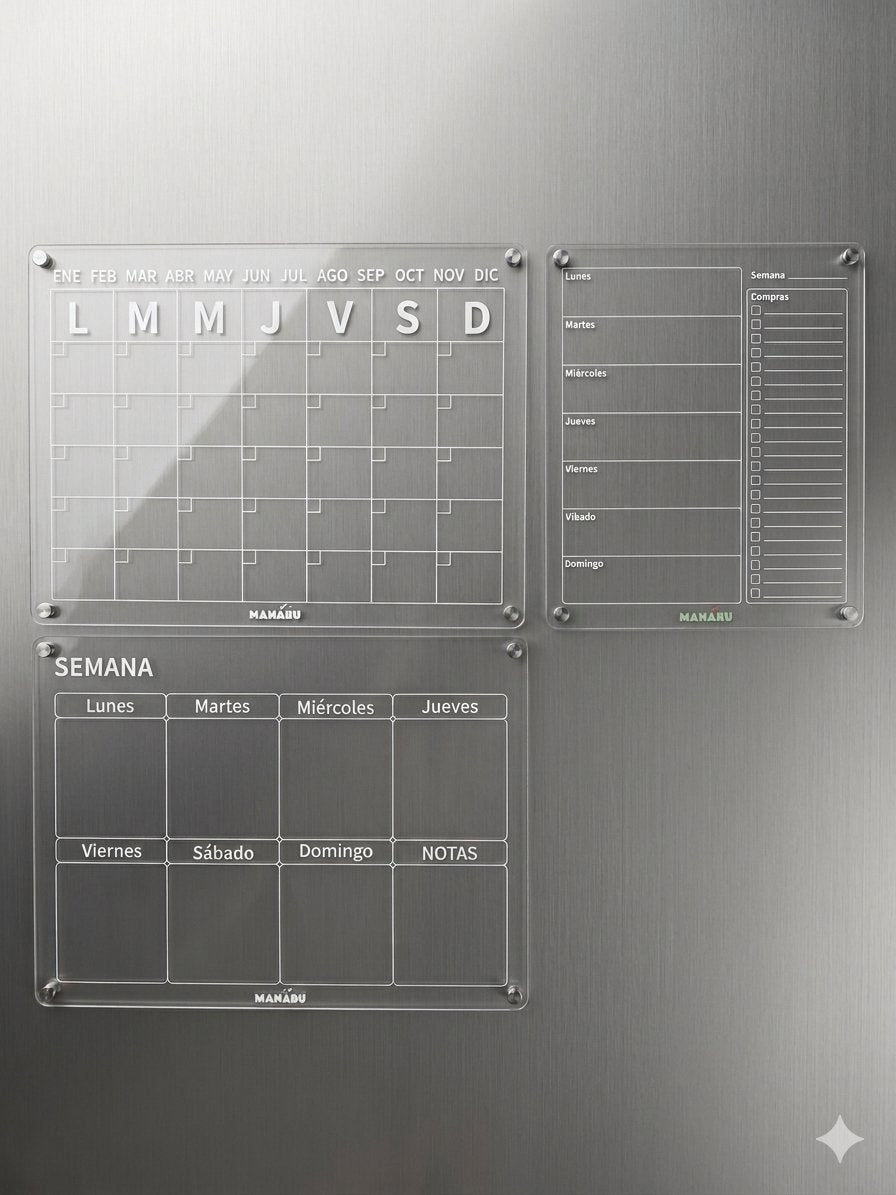 Pack x3: Calendario Mensual + Semanal + Menu