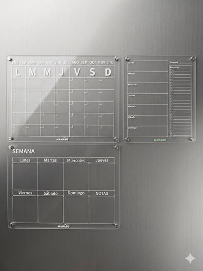 Pack x3: Calendario Mensual + Semanal + Menu