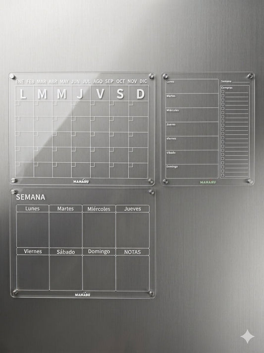 Pack x3: Calendario Mensual + Semanal + Menu